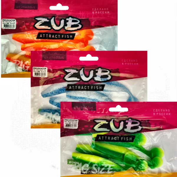 Приманка ZUB-PROVOCATOR 145мм(5,7")-5шт, (цвет 039) красный верх-белый низ