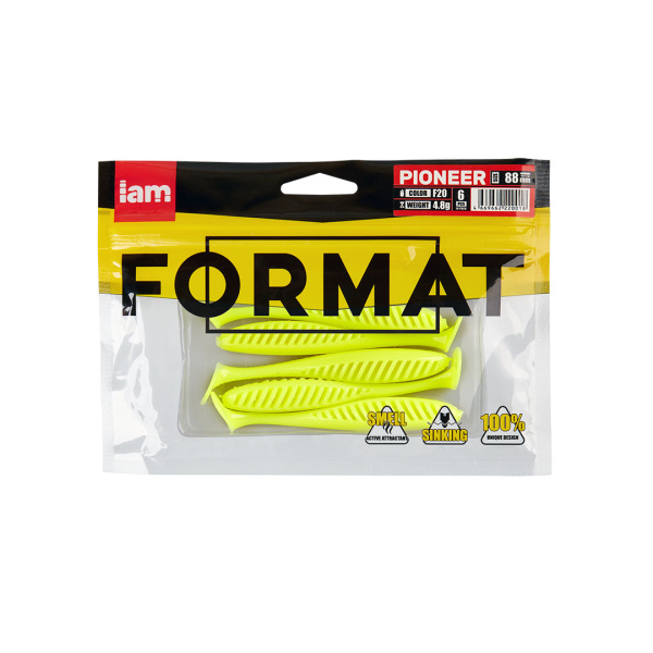 Силиконовая приманка FORMAT PIONEER 88mm (6шт.) цвет F20 Силиконовая приманка FORMAT PIONEER 88mm (6шт.) цвет F20