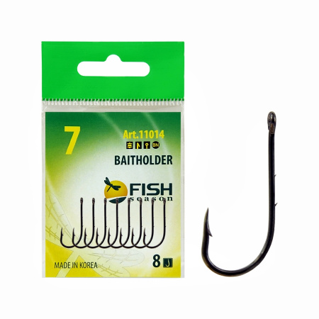 Крючок FS BAITHOLDER №14 с ушком, покрытие BN (9 шт)