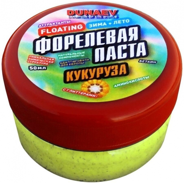 Паста Dunaev 50мл Форель Кукуруза Лайм Паста Dunaev 50мл Форель Кукуруза Лайм