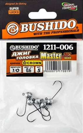 джиг-головка /BUSHIDO/   0,6гр. (кр.№10 CROWN) уп.5шт 1211-006