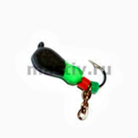 Муравей 4 петля болотный+зёленый, цепочка, 1,1гр. (розовое золото)