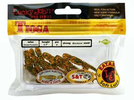 Виброхвосты съедоб. искусст. LJ Pro Series TIOGA 2.4in (06.20)/PA19 9шт.