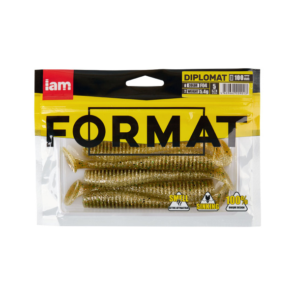 Силиконовая приманка FORMAT DIPLOMAT 100mm (5шт.) цвет F04 Силиконовая приманка FORMAT DIPLOMAT 100mm (5шт.) цвет F04