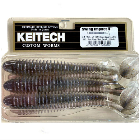 Приманка силиконовая Keitech Swing Impact 4" #420 Pro Blue Red Pearl