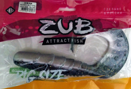 Приманка ZUB-HIBINA 220мм(8,7")-1шт, (цвет 030) черный верх-натурал низ