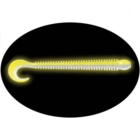 Приманка ZUB-WORM-ZANDER 135мм(5,3")-5шт, (цвет 404) желтый светящийся