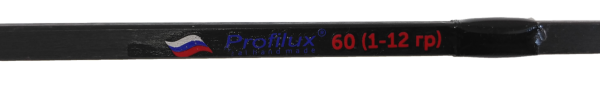 Удочка зимн Profilux (плоск.хлыст) 60 см (тест  1-12 гр) цв.чёрный, цв.руч.оранжевый