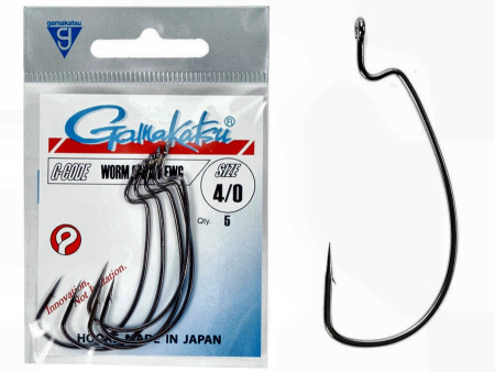 Крючки офсетные Gamakatsu WORM OFFSET EWG HOOKS BLACK разм. 4/0 5шт.