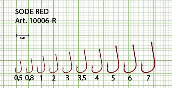 Крючок SODE-RING №3 с ушком, покрытие RED (10 шт) Крючок SODE-RING №3 с ушком, покрытие RED (10 шт)