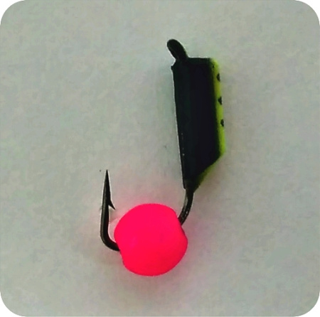 Безнасадка 2,5 желтый+черный, неоновый шар, 0,5гр. розовый