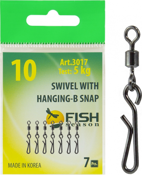 Вертлюжок с быстросъёмной застежкой Hanging-B, №6 (14 кг), (упак. 7 шт)