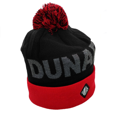 Шапка черная с помпоном "ЛОГОТИП"