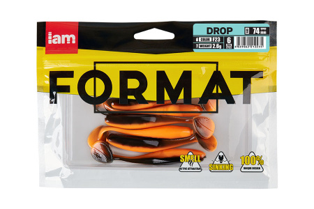 Силиконовая приманка FORMAT DROP  74mm (6шт.) цвет F23