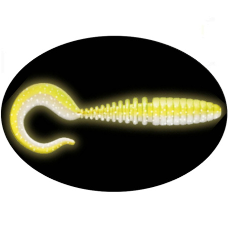 Приманка ZUB-TWIST 150мм(5,9")-4шт, (цвет 404) желтый светящийся