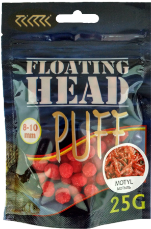 Плавающая насадка PUFF воздушное тесто 8-10 мм.МОТЫЛЬ красный