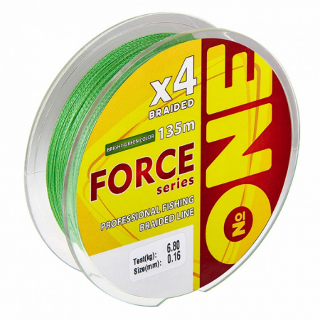 Плетеная леска №ONE FORCE Х4-135 (bright-green) d0.30