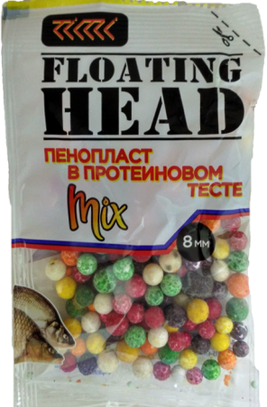 Пенопласт в протеиновом тесте D-8 мм МИКС цветной