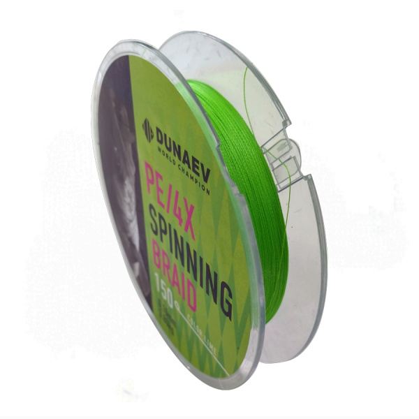 Шнур DUNAEV SPINNING BRAID PE X4 150м 0,28мм ярко зеленый