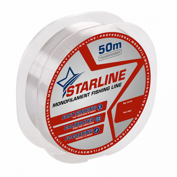 Монофильная леска STARLINE  50m (transparent) d0.203 Монофильная леска STARLINE  50m (transparent) d0.203
