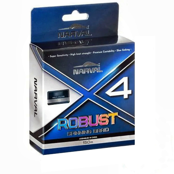 Шнур Narval Fishing Robust X4 PE 150m (multicolour) #1.5/0.205mm 11.40kg/25lb