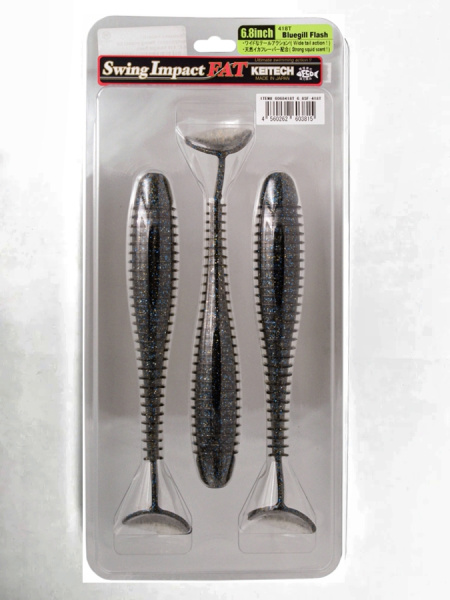 Приманка силиконовая Keitech Swing Impact FAT 6.8" #418 Bluegill Flash