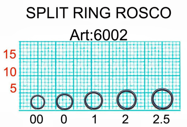 Кольцо заводное ROSCO,  №1. 3,99 мм/5,44 мм, BLACK, тест 6 кг. (уп. 16 шт.)