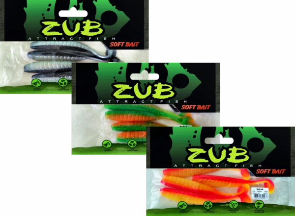 Приманка ZUB-BLEAK 150мм(5,9")-4шт, (цвет 032) черный верх-белый низ