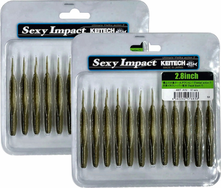 Приманка силиконовая Keitech Sexy Impact 2.8" #418 Bluegill Flash