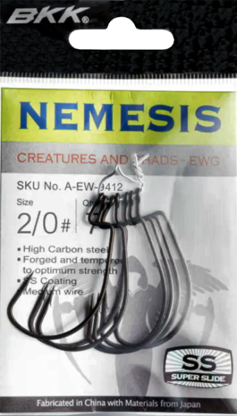 Крючок офсетный BKK Nemesis 9004 (A-EW-9412) #2/0 (7шт)