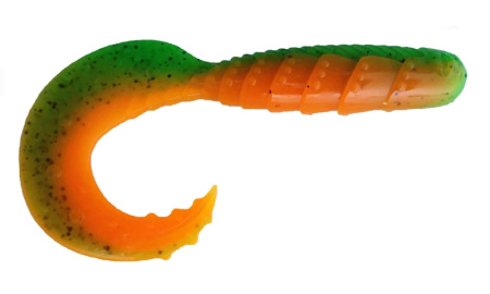 Приманка ZUB-HIBINA 140мм(5,5")-3шт, (цвет 022) зеленый верх-оранжевый низ