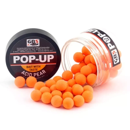 Бойлы GBS Baits Pop-up плавающие 8мм 40гр Кислая Груша