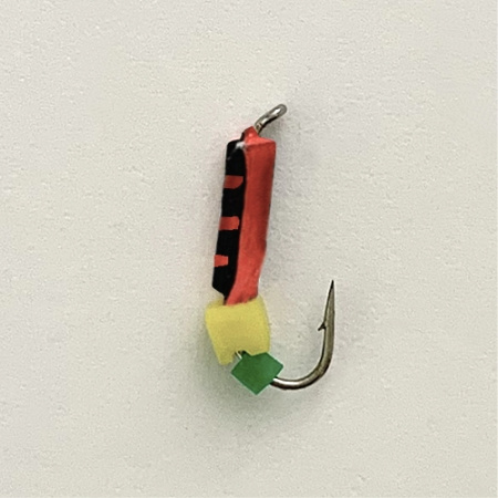 Столбик Сырный кубик 1,5 мм на крючке ЧЕРНО-КРАСНЫЙ