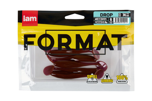 Силиконовая приманка FORMAT DROP  74mm (6шт.) цвет F21 Силиконовая приманка FORMAT DROP  74mm (6шт.) цвет F21