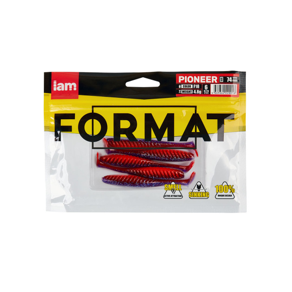 Силиконовая приманка FORMAT PIONEER 74mm (6шт.) цвет F18