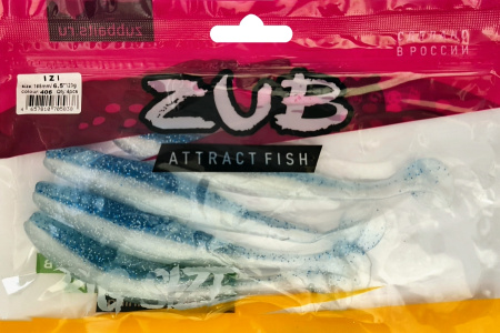 Приманка ZUB-IZI 165мм(6,5")-4шт, (Цвет 406) голубой верх - перламутр низ