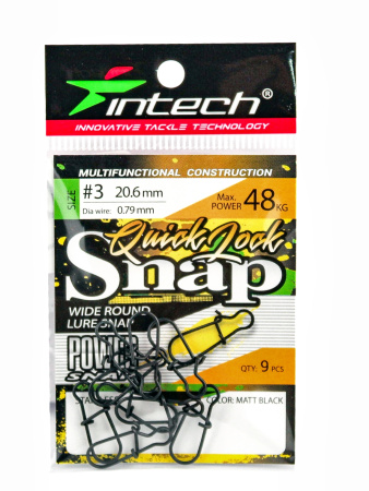 Застежка Intech Quick lock Snap Matt black (9 шт) (#3)