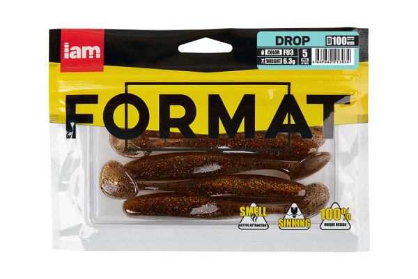 Силиконовая приманка FORMAT DROP 100mm (5шт.) цвет F03 Силиконовая приманка FORMAT DROP 100mm (5шт.) цвет F03