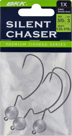 Джиг-головка BKK на офсетном крючке Silent Chaser - 1X - EWG Round Head, (A-EA-1647) #3/0, 3/16oz 5.