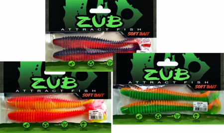 Приманка ZUB-SWING 200мм(8")-2шт, (цвет 034) черный верх-оранжевый низ