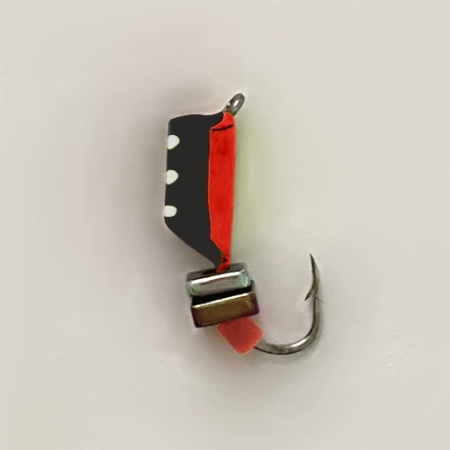 Столбик Хамелеон кубик 3,0 мм на крючке ЧЕРНО-КРАСНЫЙ