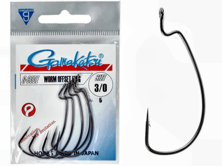 Крючки офсетные Gamakatsu WORM OFFSET EWG HOOKS BLACK разм. 3/0 5шт.