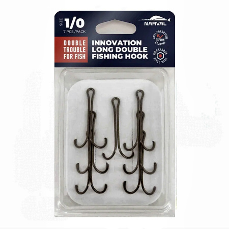 Двойные крючки Narval Fishing Long Double Trouble, Teflon Coating #1/0 