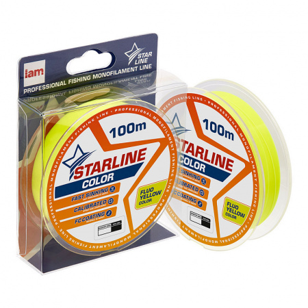Монофильная леска STARLINE 100m (fluo yellow) d0.234