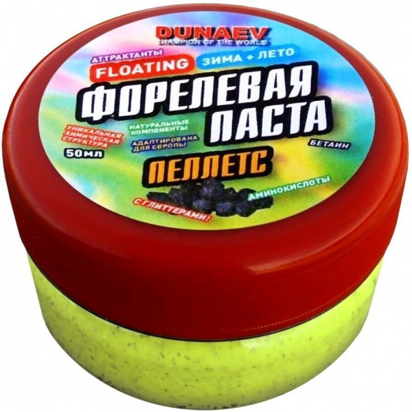 Паста Dunaev 50мл Форель Пеллетс Лайм Паста Dunaev 50мл Форель Пеллетс Лайм