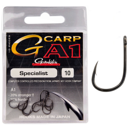 Крючки Gamakatsu A1 G-CARP SPECIALIST HOOKS разм. 10 10шт. Крючки Gamakatsu A1 G-CARP SPECIALIST HOOKS разм. 10 10шт.