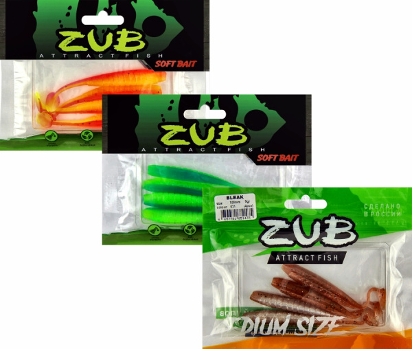 Приманка ZUB-BLEAK 100мм(4")-4шт, (цвет 130) маджента с блестками
