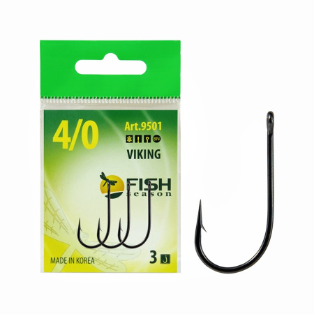 Крючок FS VIKING № 2/0 с ушком, покрытие BN (4 шт)