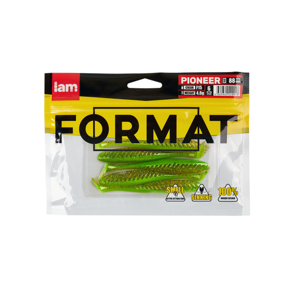 Силиконовая приманка FORMAT PIONEER 88mm (6шт.) цвет F15