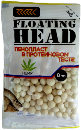 Пенопласт в протеиновом тесте D-8 мм КОНОПЛЯ белый